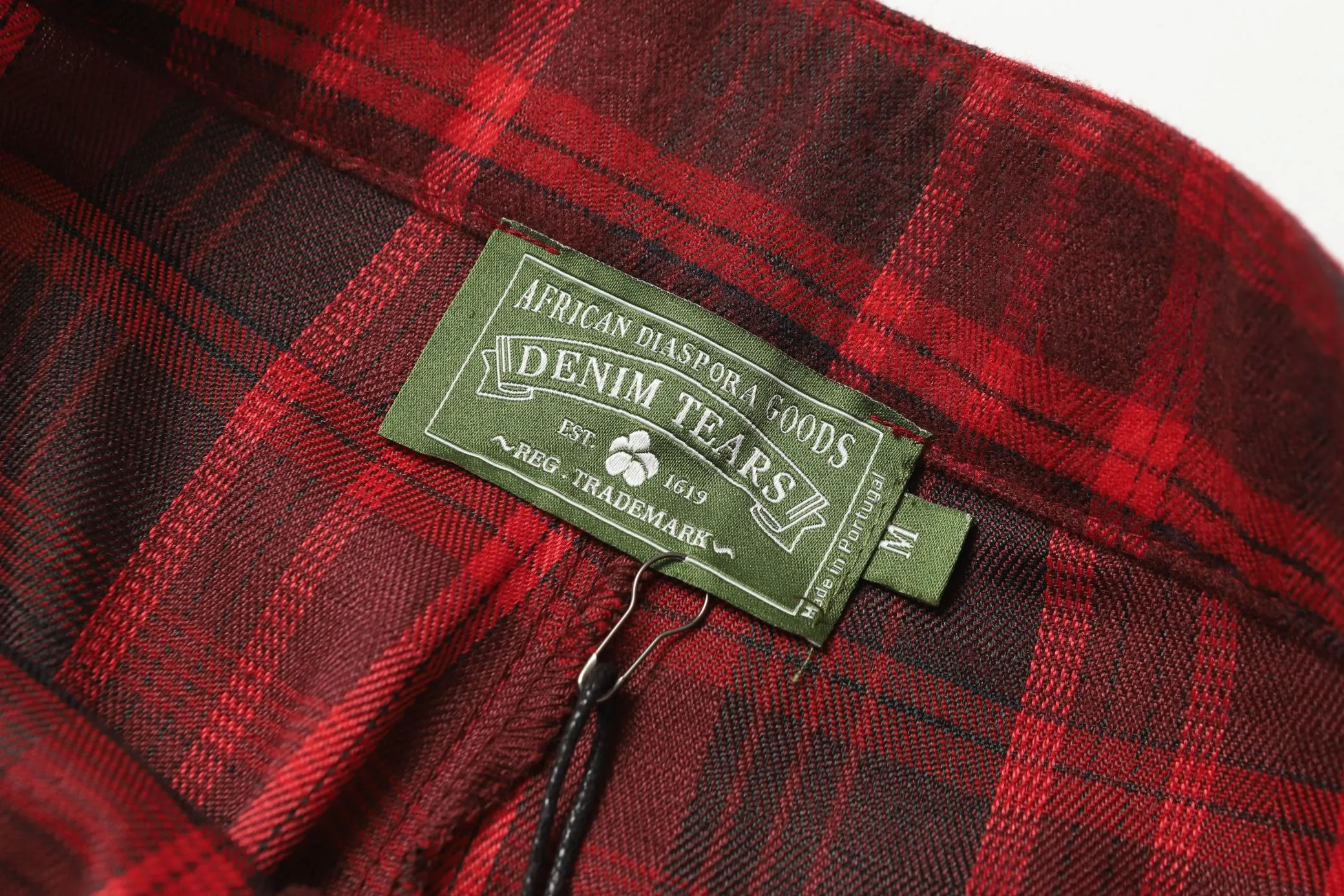 P156 8613 DENIM TEARS kapok European and American fashion brand high-quality plaid long-sleeved shirt set Color Red Gray Yellow Size S-XL